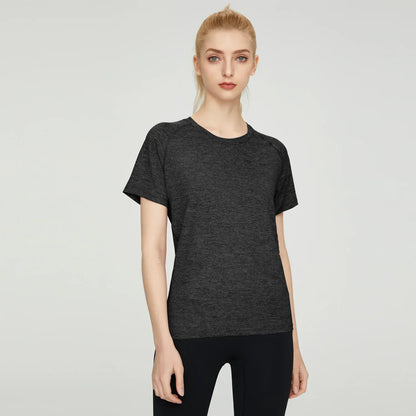 Cralom Seamless Yoga T-shirt for Women - Quick Dry Fitness Top
