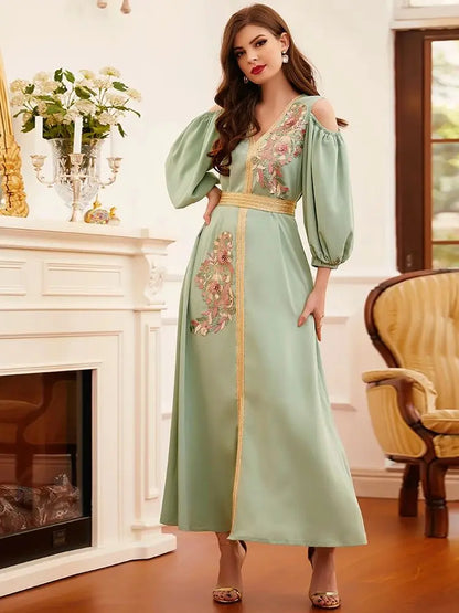 Cralom Ramadan Eid Kaftan Abaya: Luxe Dubai Fashion Robe Femme Elegant Vestidos Largos