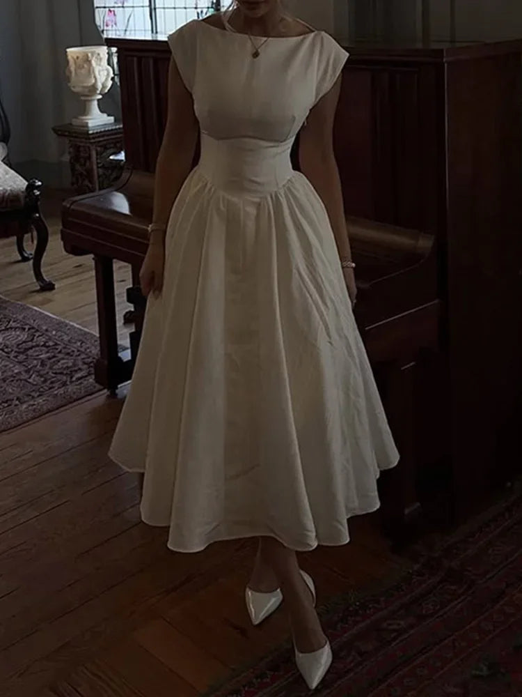 Cralom Elegant O Neck Ruffled Floor-Length Dress - Summer 2025 Collection