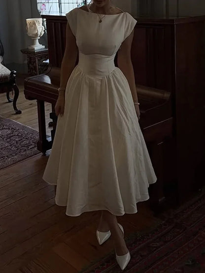 Cralom Elegant O Neck Ruffled Floor-Length Dress - Summer 2025 Collection