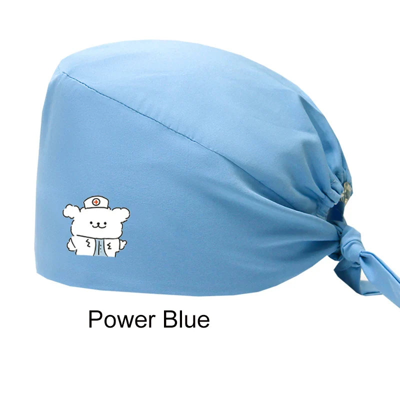 Cralom Women's Solid Scrubs Caps for Medical and Beauty Professionals