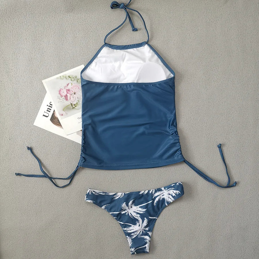 Cralom 2024 Tankini Bikini Set - Women's Halter Two-Piece Swimsuit
