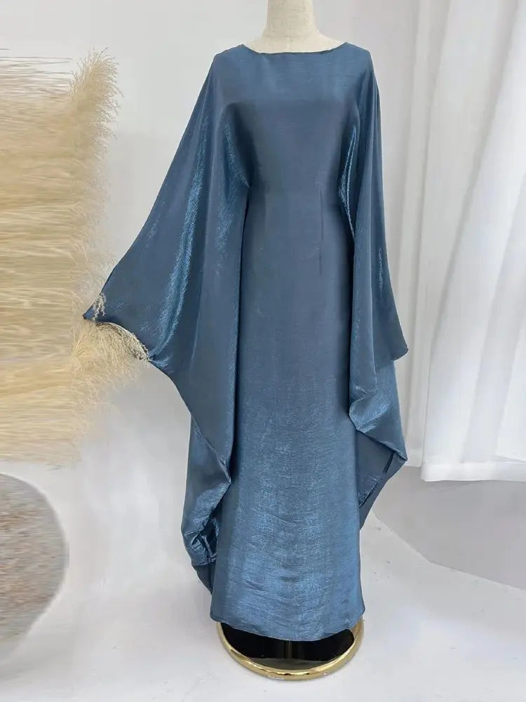 Helynys Butterfly Satin Maxi Abaya - Luxurious Dubai Kaftan Dress