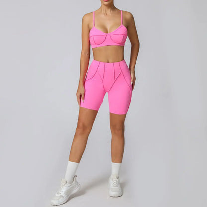 Cralom Seamless Yoga Set: Backless Sports Bra & Hip-lifting Leggings, Fitness Gym Outfit