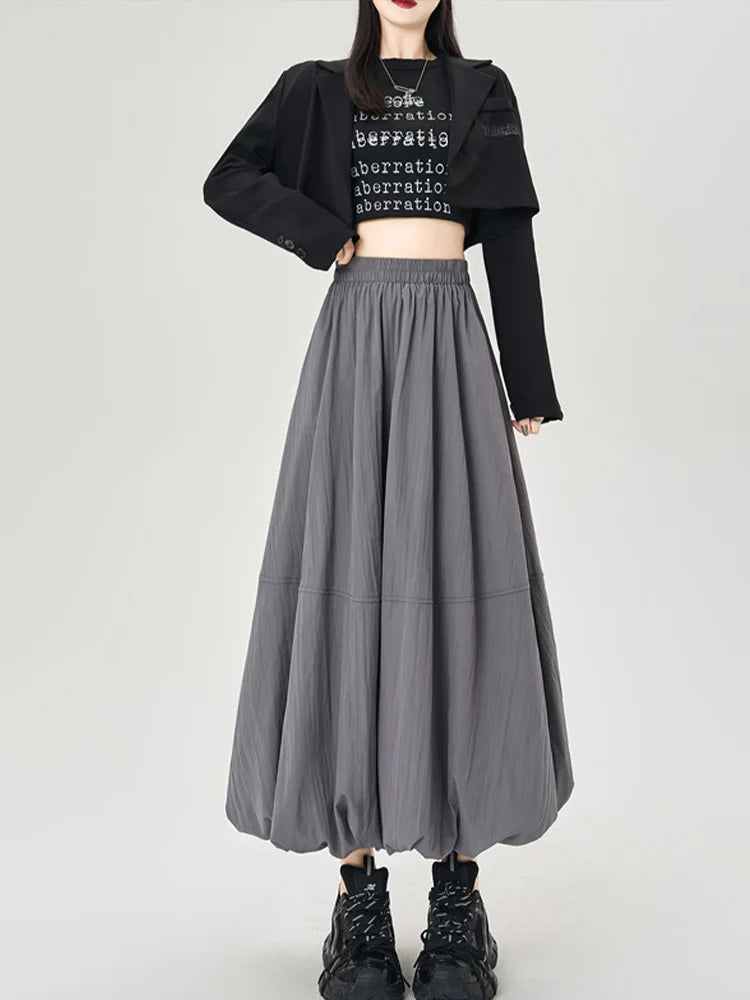 Cralom High Waist A Line Lantern Skirt - 2025 New Collection