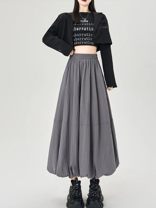 Cralom High Waist A Line Lantern Skirt - 2025 New Collection