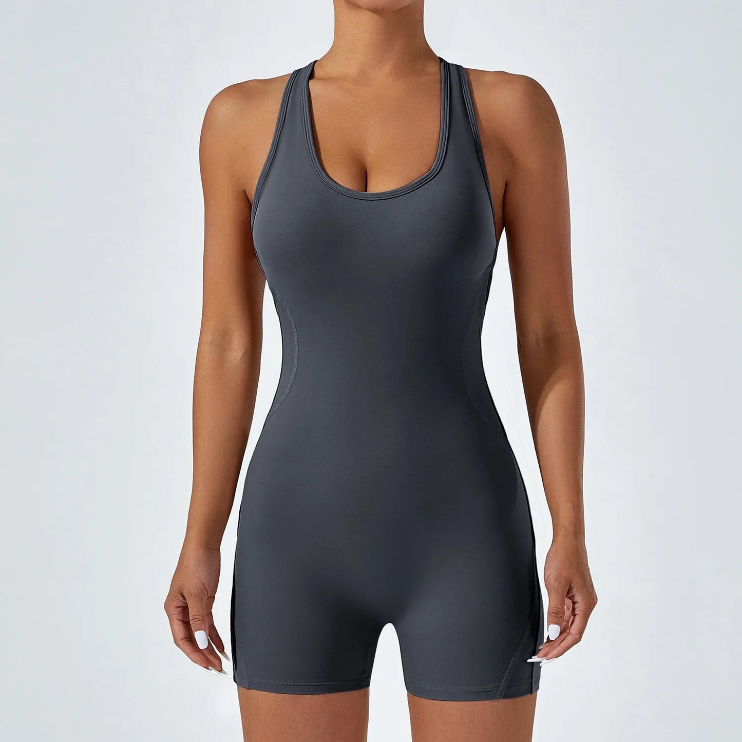 Cralom Beauty Back Sports Jumpsuit: Tight-Fit Yoga Set for Women, Hip Lifting & Backless.