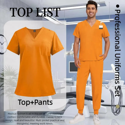 Cralom Premium Nurse Scrubs Set - Clinical Style for Anti-Wrinkle Medical Uniforms