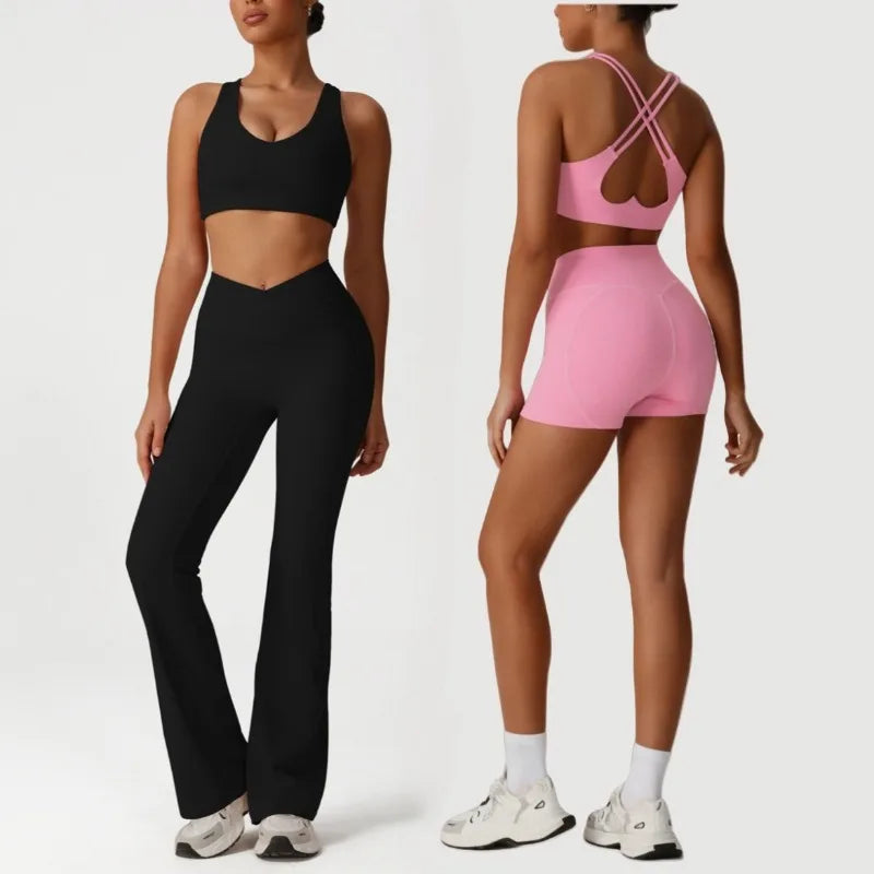 Cralom Naked Sensation Yoga Set: Sports Bra & High Waist Leggings