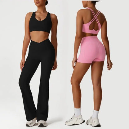Cralom Naked Sensation Yoga Set: Sports Bra & High Waist Leggings