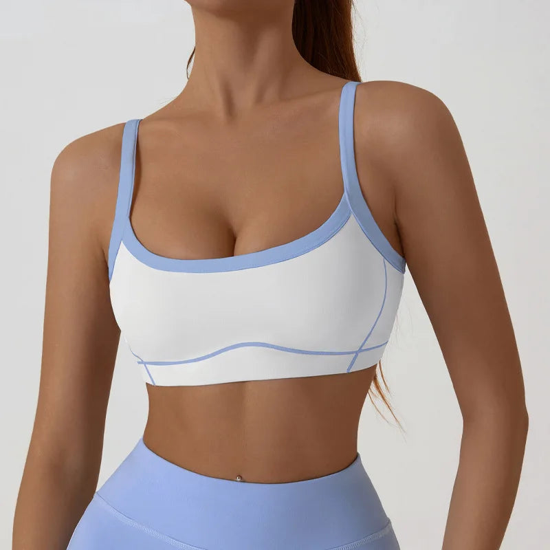 Cralom High Support Push-up Sports Bra for Women's Gym Fitness Yoga Tank Top