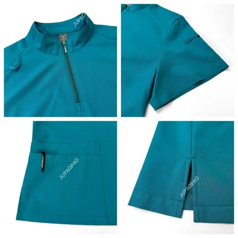 Cralom V-Neck Scrub Set: Top & Pant for Medical Nurses | Modern Hospital Uniform