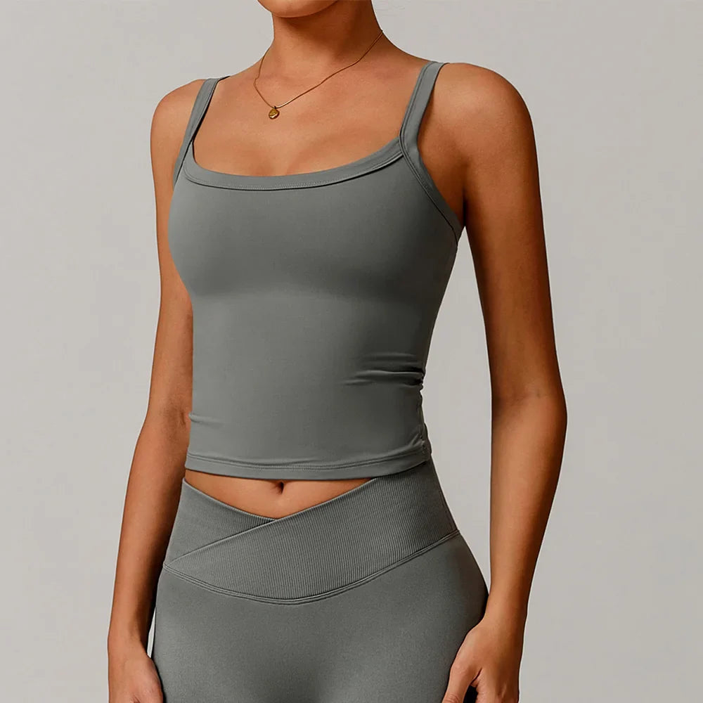 Cralom Yoga Sports Vest for Women - Quick Dry Gym Tank Top for Running and Workouts