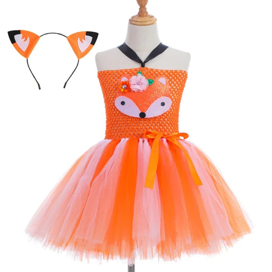 Cralom Fox Kids Cosplay Costume with Headband and Tail - Animal Dress Up
