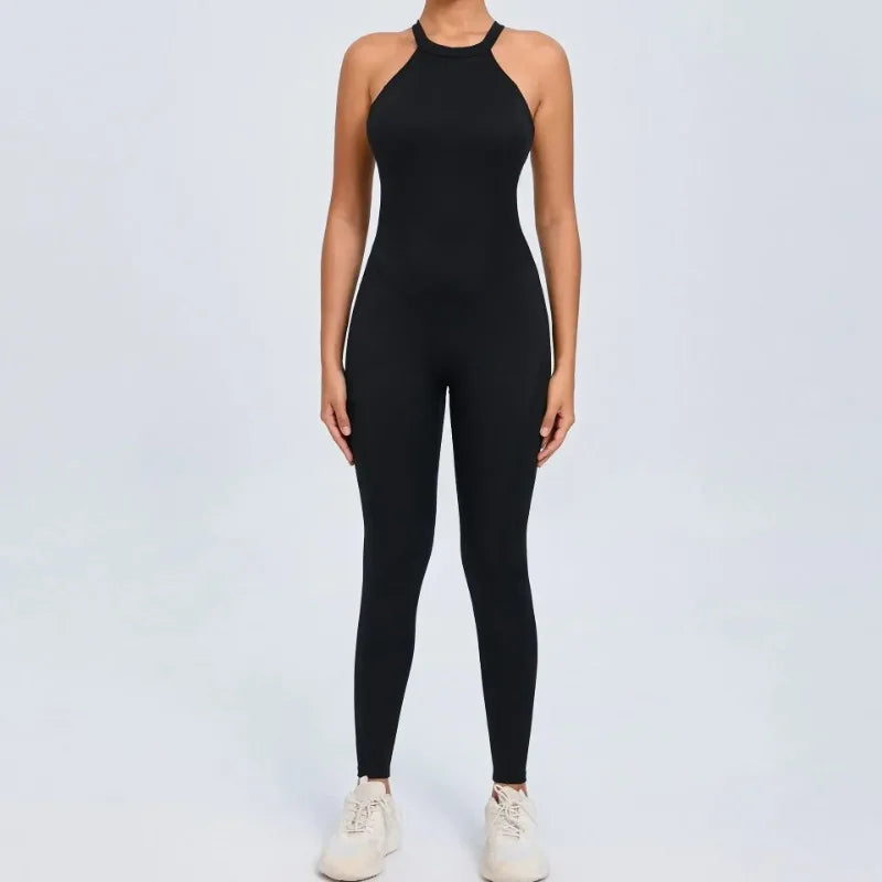 Cralom Yoga Jumpsuit: Hip-lifting, Backless One-Piece Fitness Tracksuit for Women
