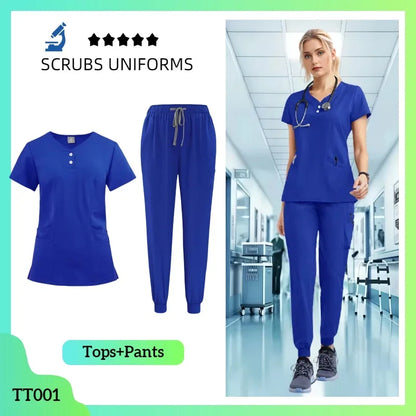 Cralom Multicolour Jogger Scrubs Set for Medical Professionals