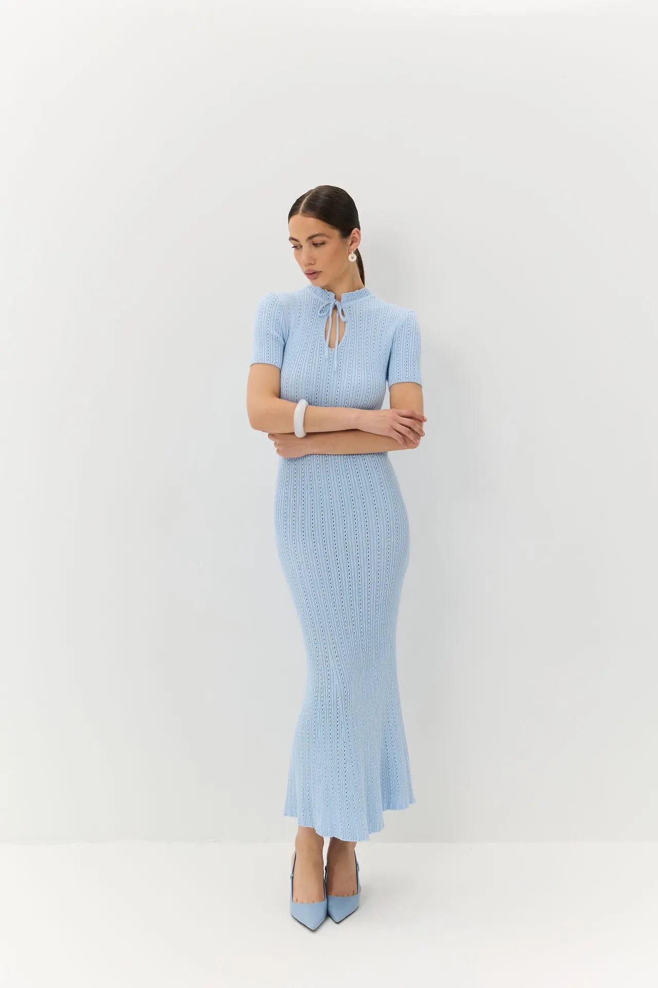 Cralom Candy Colored Slim Fit Knitted Woolen Dress
