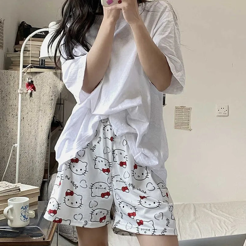 Cralom Kitty Cat Pajama Shorts for Girls - Spring/Summer 2025 Collection
