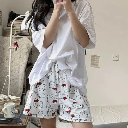 Cralom Kitty Cat Pajama Shorts for Girls - Spring/Summer 2025 Collection