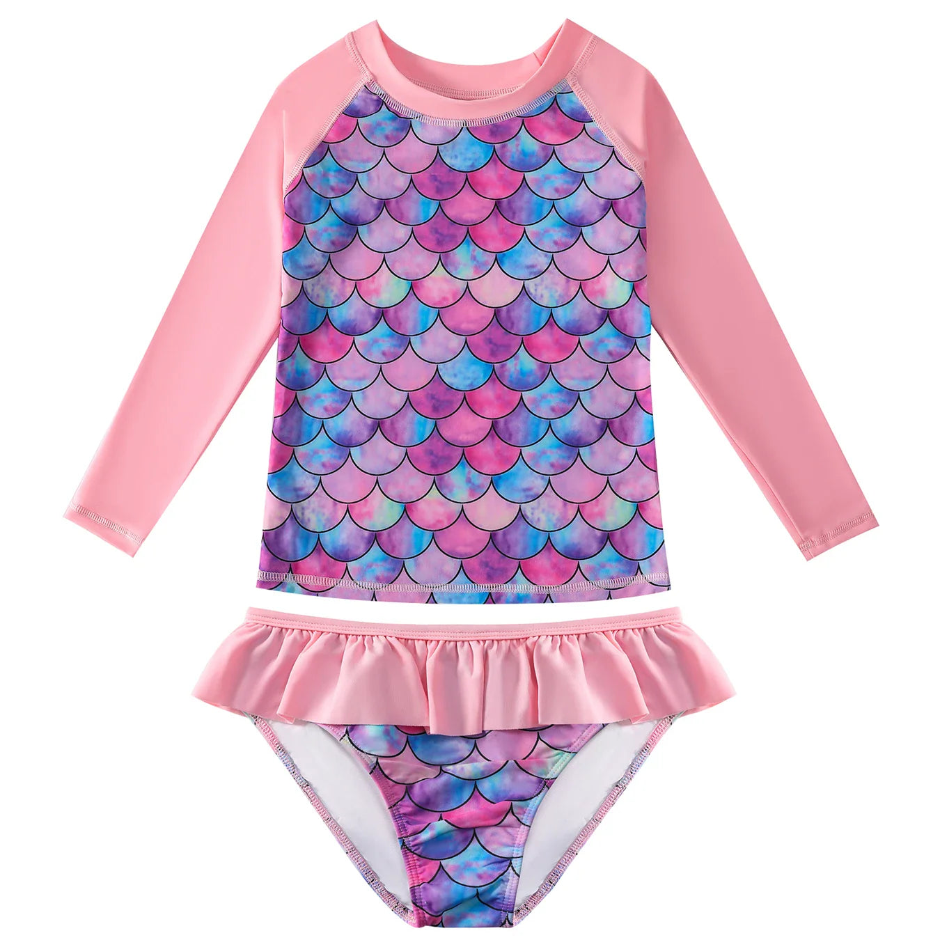Cralom 3D Scale Print 2-Piece Kids Girl Swim Set