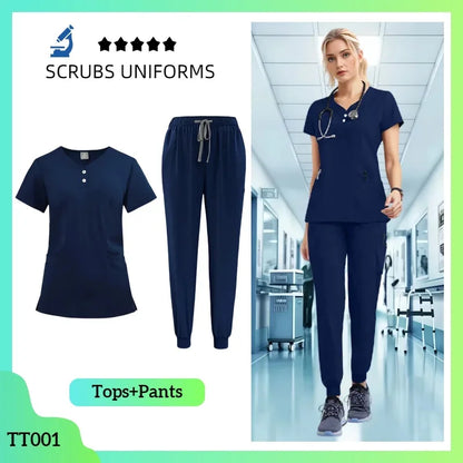Cralom Multicolour Jogger Scrubs Set for Medical Professionals