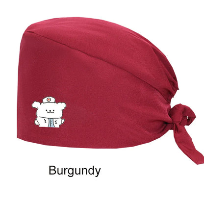 Cralom Women's Solid Scrubs Caps for Medical and Beauty Professionals