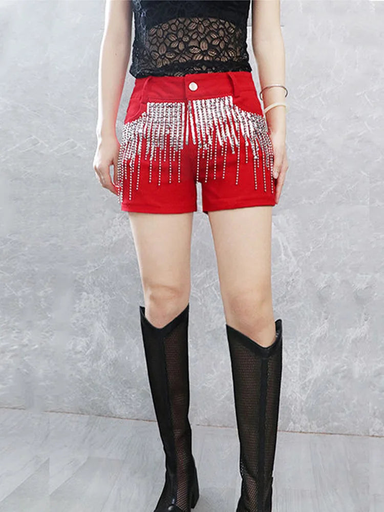 Cralom High Waist Hottie Denim Shorts Straight Jeans for Women - Y2K Fashion