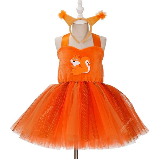 Cralom Kids Squirrel Tutu Dress, Animal Costume for Children's Day