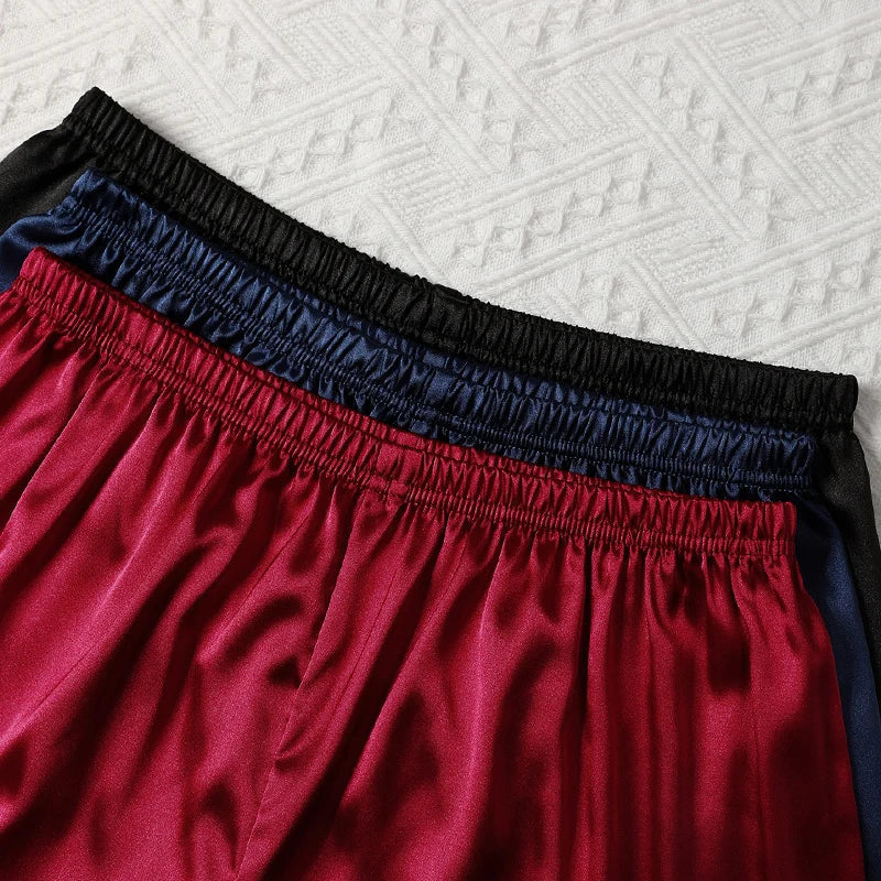 Cralom Men's Ice Silk Shorts: Lightweight & Comfortable Casual Sleepwear Shorts