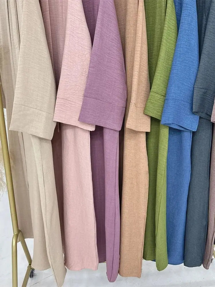 Cralom Ramadan Eid Abaya Dubai Modest Dress Muslim Prayer Kaftan Robe