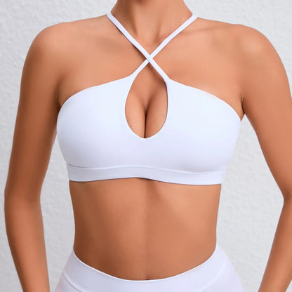 Cralom Cross Back Yoga Bra - Naked Feel Breathable Sports Fitness Top