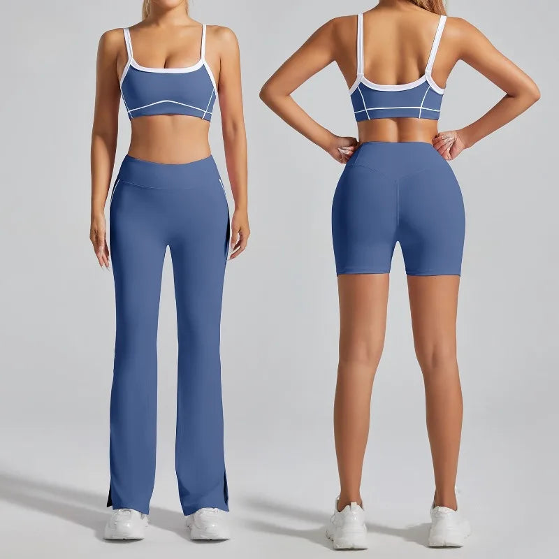 Cralom Seamless Yoga Set: Naked Feel Backless Sports Bra & High Stretch Workout Outfit
