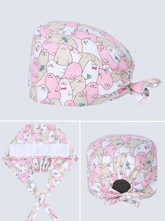 Cralom Seals Cotton Scrub Cap - Unisex Medical Surgical Hat