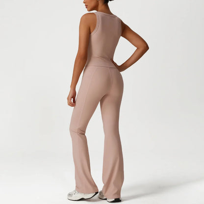 Cralom Yoga Set: Naked Sensation Vest & Sculpting Leggings for Fitness
