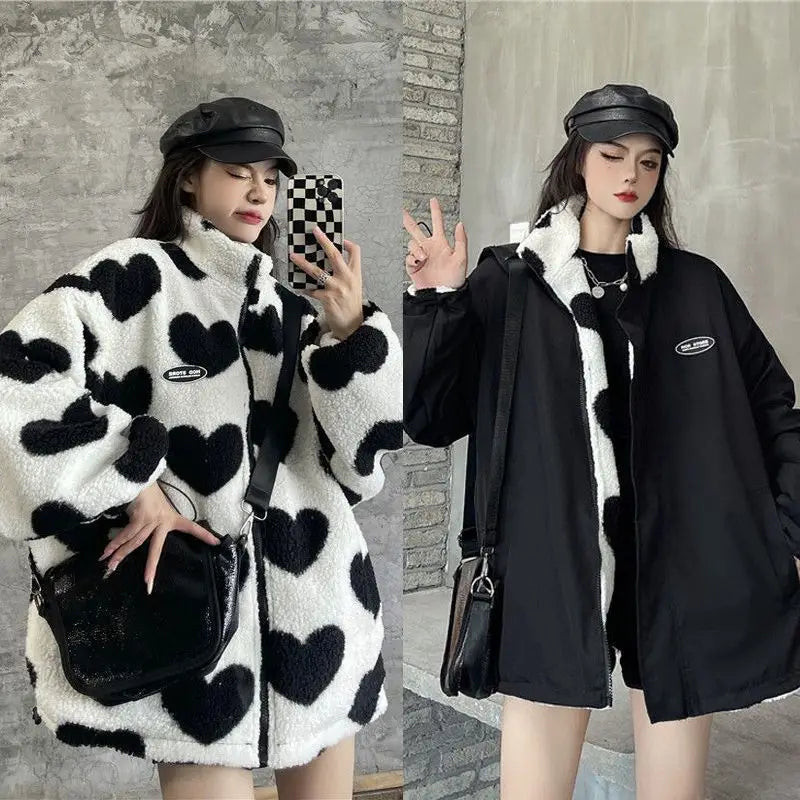 Cralom Love Lambswool Cotton-Padded Jacket - Couple Jacket Y2K