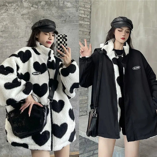Cralom Love Lambswool Cotton-Padded Jacket - Couple Jacket Y2K
