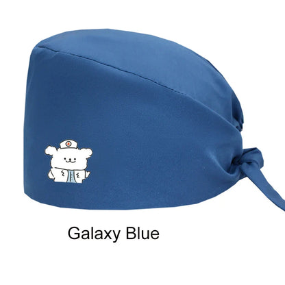 Cralom Women's Solid Scrubs Caps for Medical and Beauty Professionals