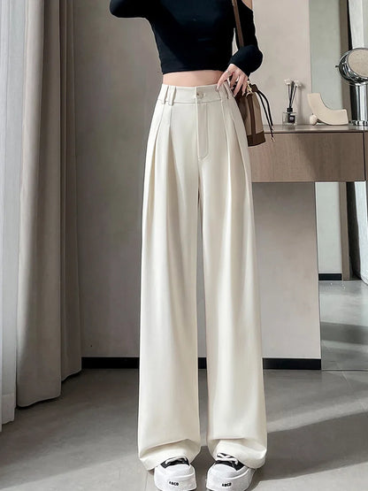 Cralom Women's Vintage Office Capris High Waist Pants