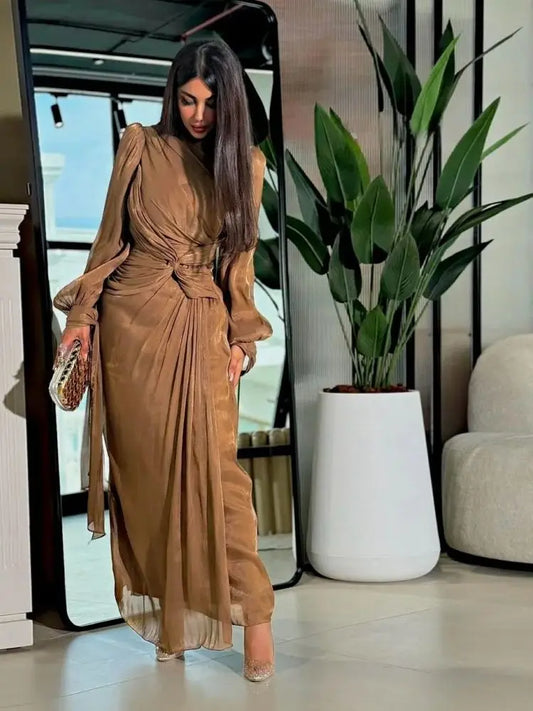 Cralom African Muslim Dubai Abaya Kaftan Robe for Women