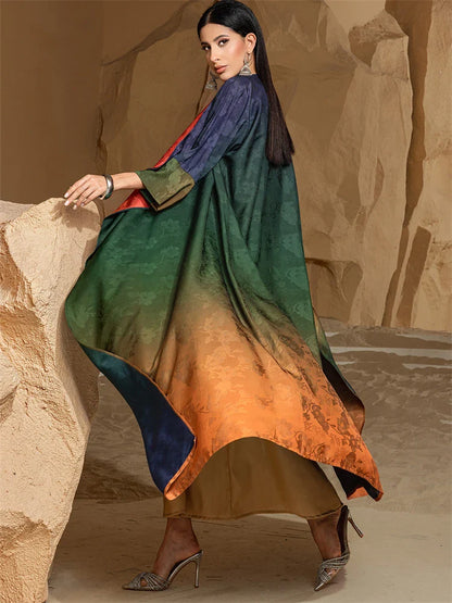 Cralom Modest Ramadan Abaya Kimono Kebaya Dress for Women Muslim Robe Kaftans