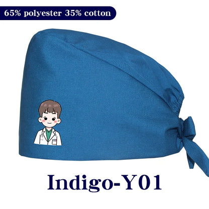 Cralom Cartoon Printed Surgical Scrub Caps for Medical & Pet Grooming Pros