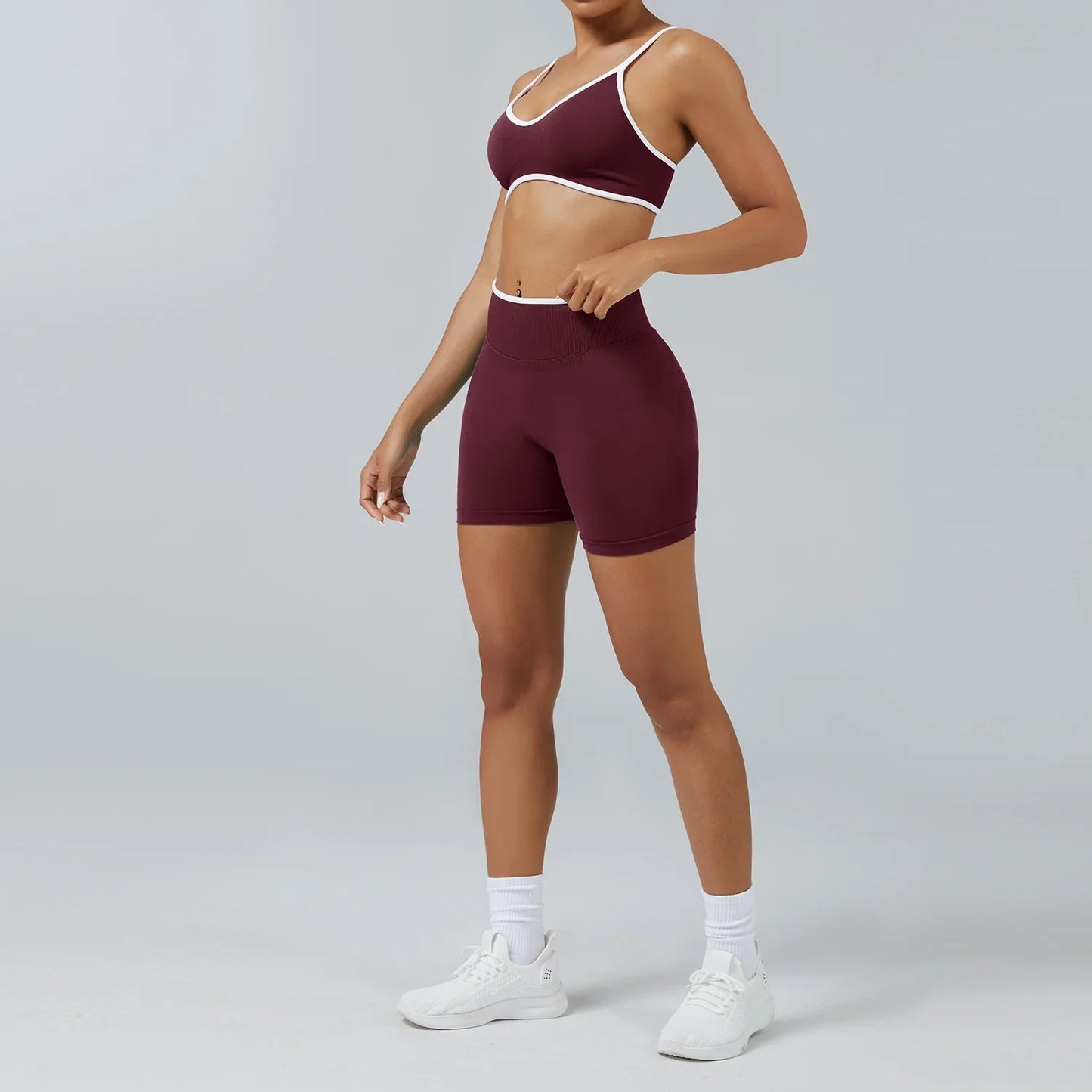 Cralom Seamless Yoga Set: Backless Sports Bra & Quick-Dry Leggings for Fitness