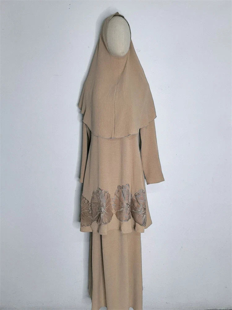 Cralom Cralom Ramadan Abaya Set - Modest Muslim Women's 3 Piece