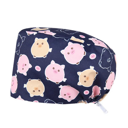 Cralom Silky Scrub Cap with Cordlock Adjustable Elastic Work Hat