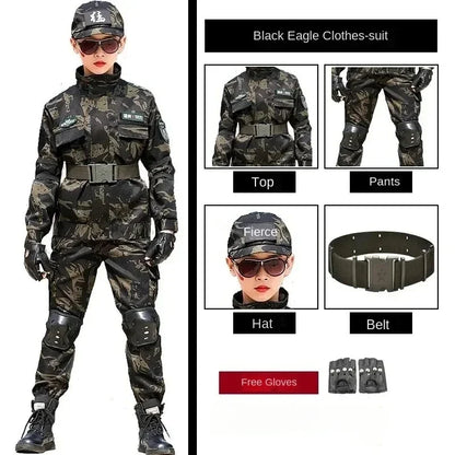 Cralom Kids Special Forces Combat Uniform in Creek Forest Camo