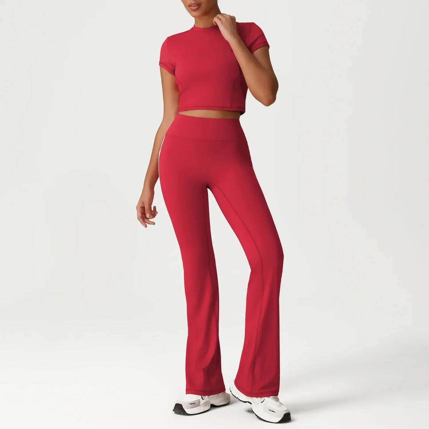 Cralom Seamless Yoga Set: Naked Feel Tee & Booty-Lifting Leggings