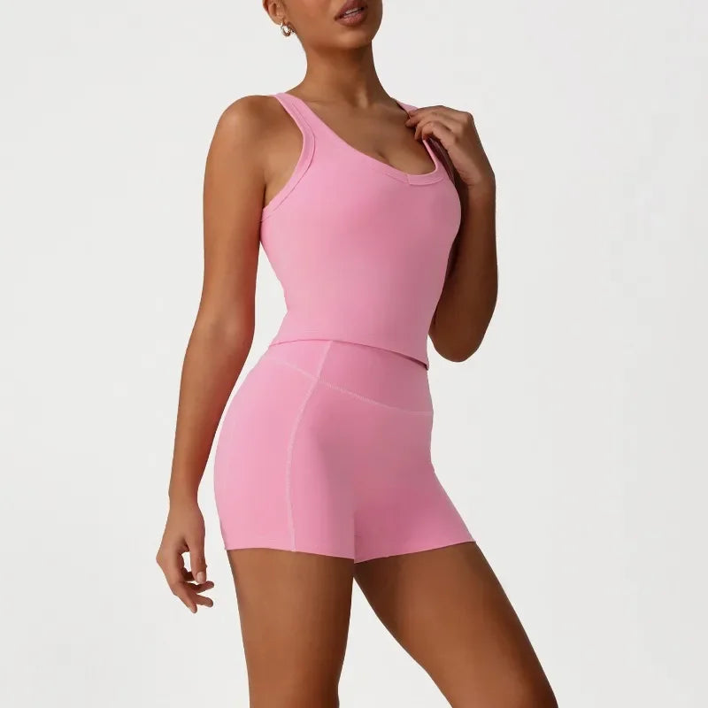 Cralom Yoga Set: Naked Sensation Vest & Sculpting Leggings for Fitness