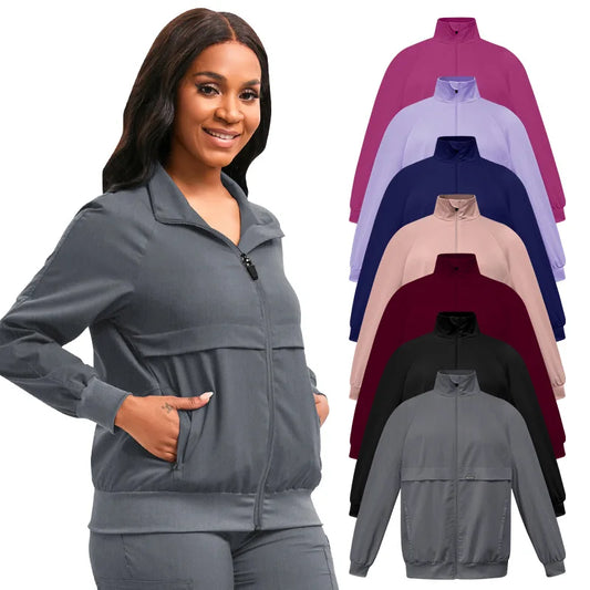 Cralom Pink Winter Scrubs Coat - Nurse Dental Surgery Uniform