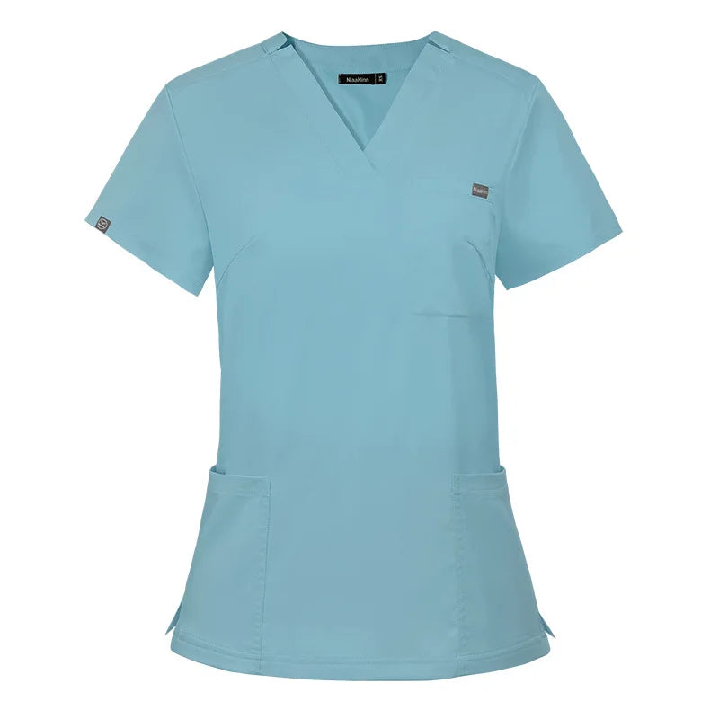 Cralom Scrub Nursing Gowns: Minimalist Solid Color Medical Workwear by Cralom