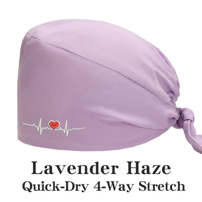 Cralom Embroidered Stretch Medical Hat Surgical Cap for Women